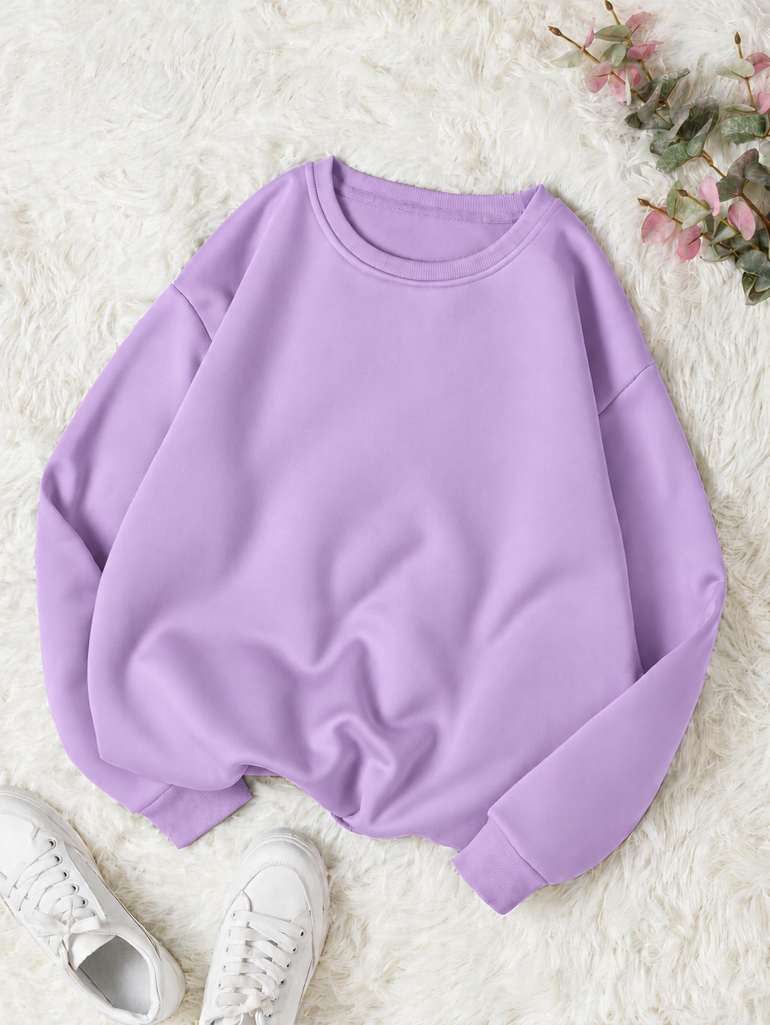 Lilac Basic Winter Sweatshirt