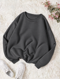 Grey Basic Winter Sweatshirt