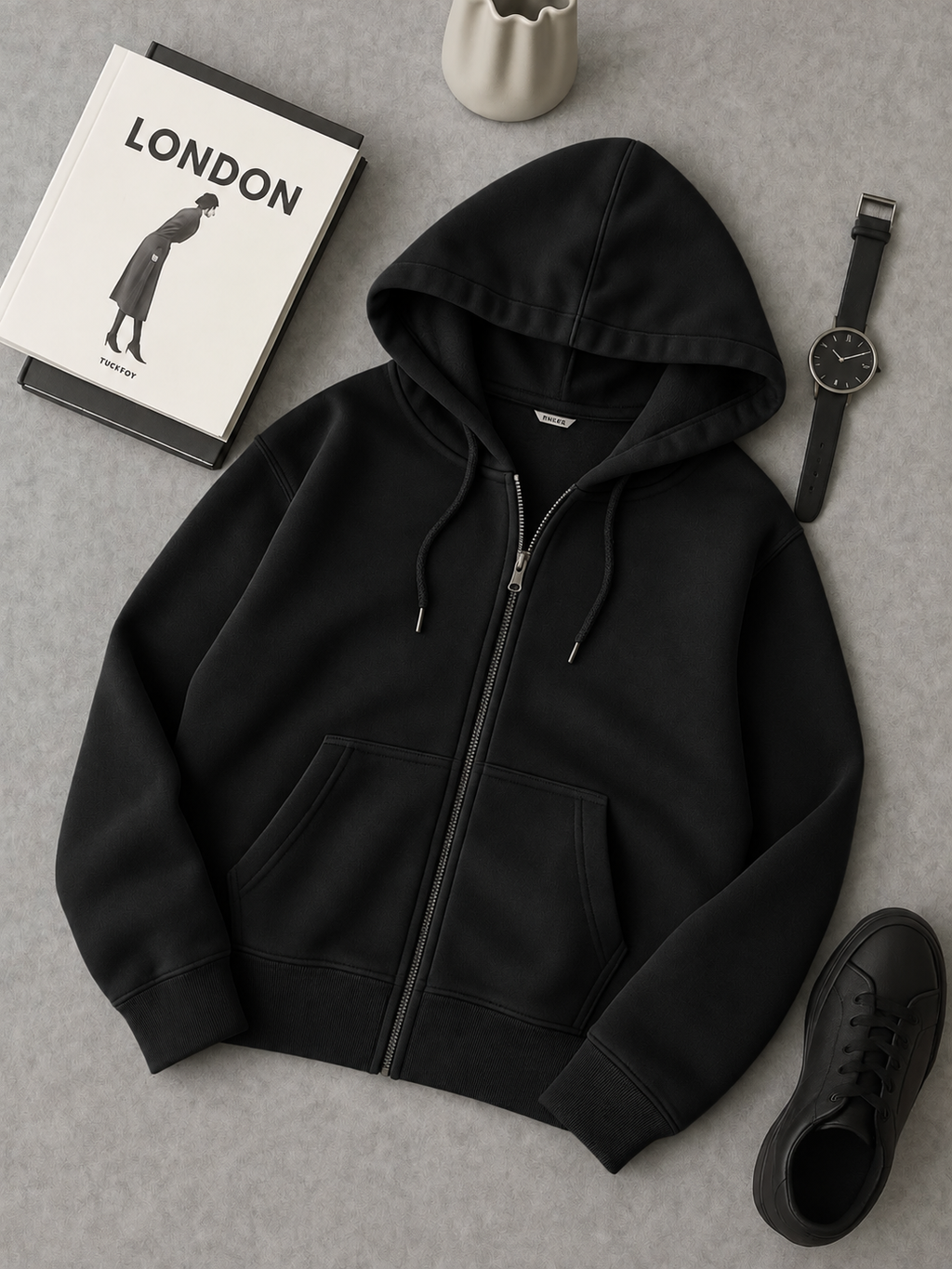Baggy Fleece Zipper Hoodie