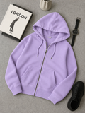 Lilac Fleece Zipper Hoodie