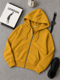 Yellow Fleece Zipper Hoodie