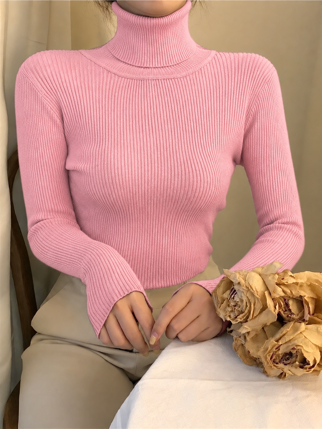 Baby Pink Women's turtleneck