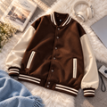 Brown Oversized Baseball Cardigan