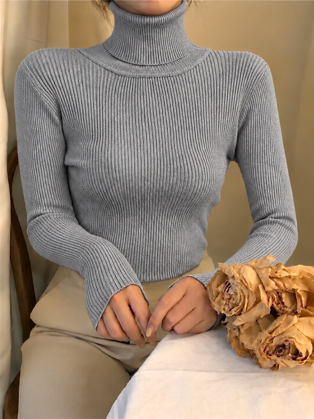 Grey Women's turtleneck