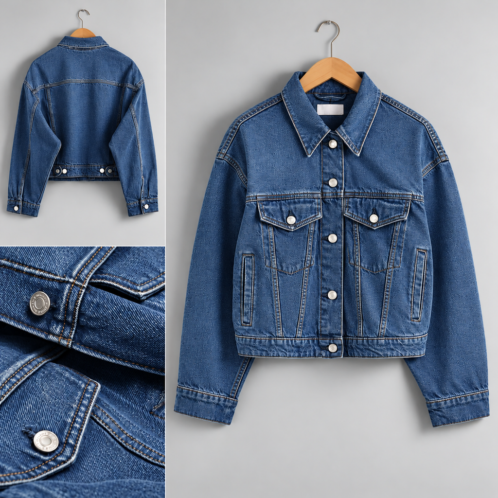 Mid Blue Crop Denim Jacket