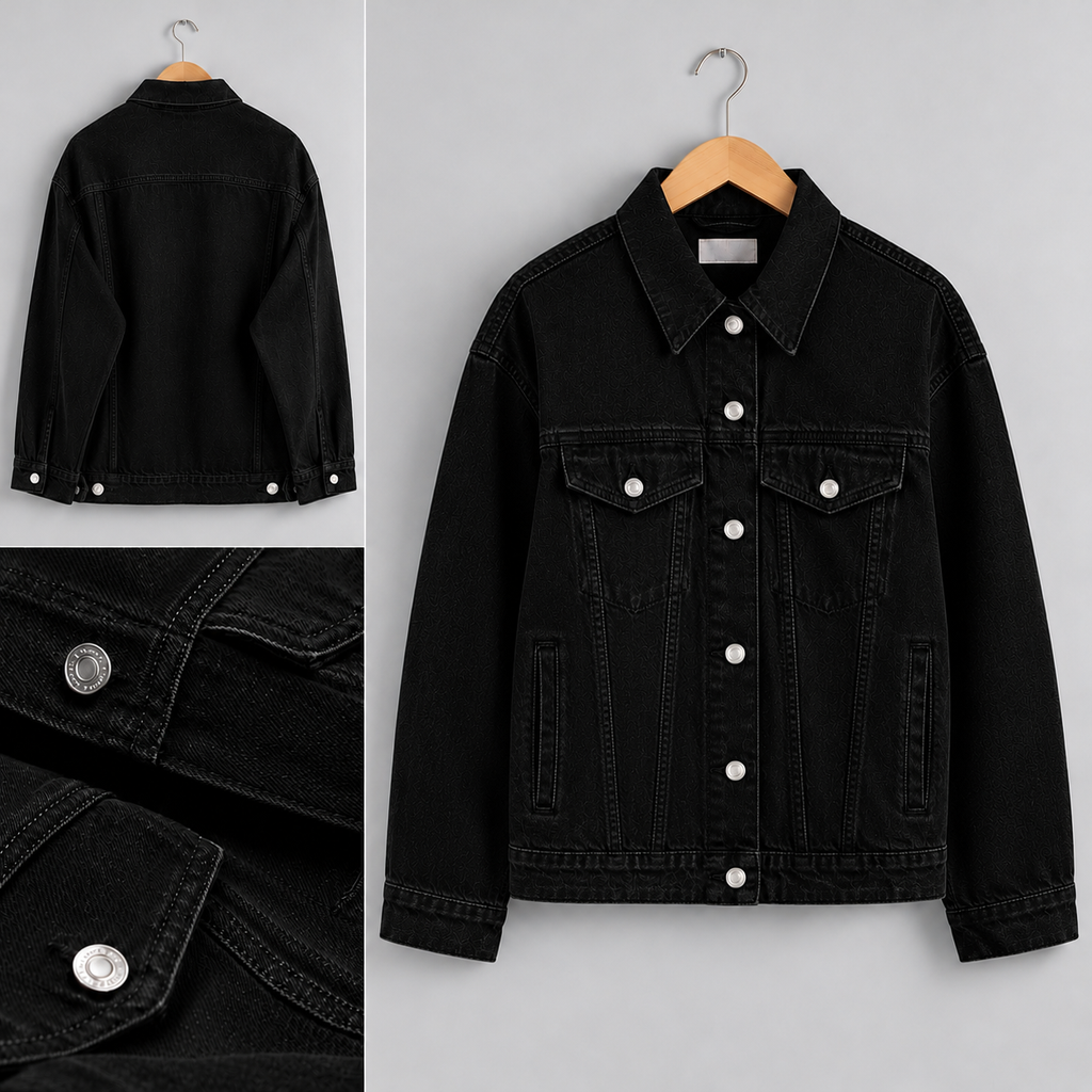 Black Full Length Denim Jacket