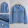 Ice Blue Full Length Denim Jacket