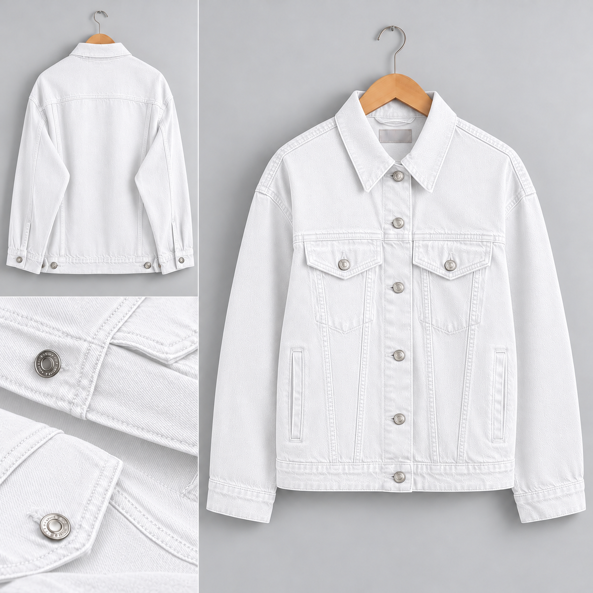 White Full Length Denim Jacket