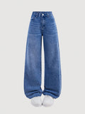 Faded Bright Mid-Blue Vintage Baggy Jeans