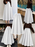 White Summer Flowy Maxi Skirt