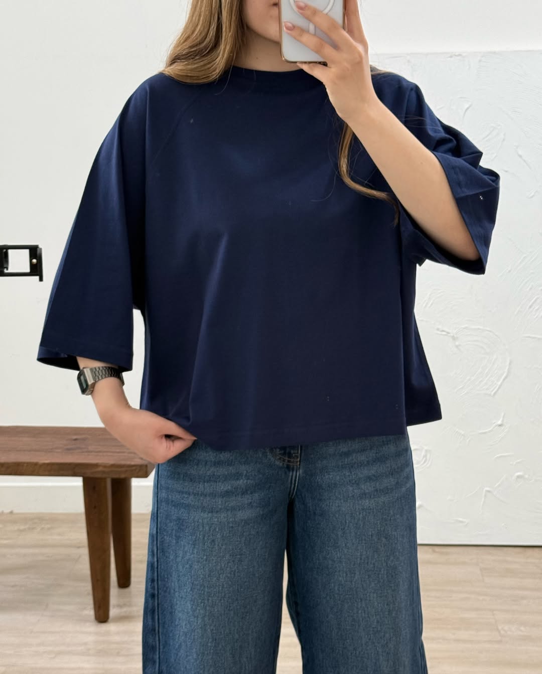 Navy-Blue Oversized T-Shirt