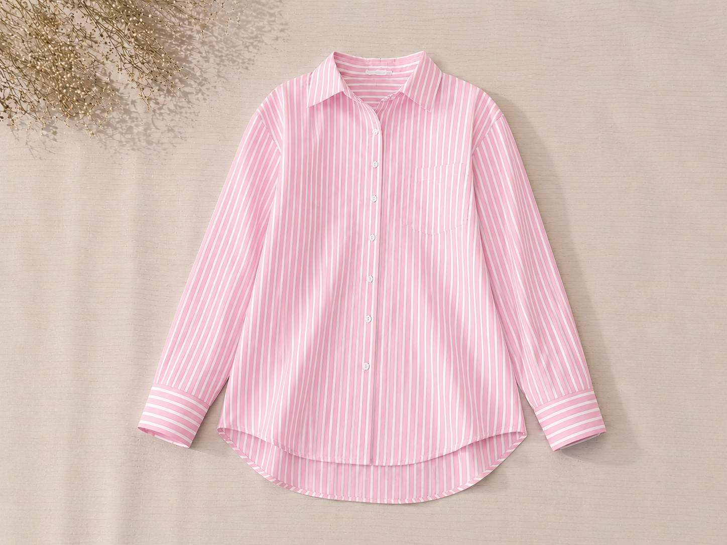 Baby Pink Striped Button Down