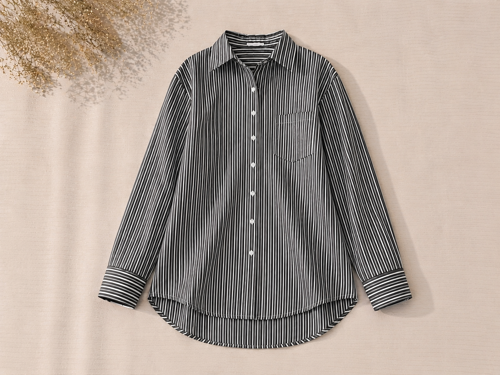 Black Striped Button Down