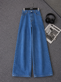 Mid-Blue Wide Leg Jeans
