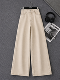 Beige Wide Leg Jeans