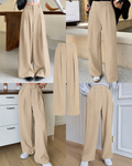 Beige Formal Cotton Pants