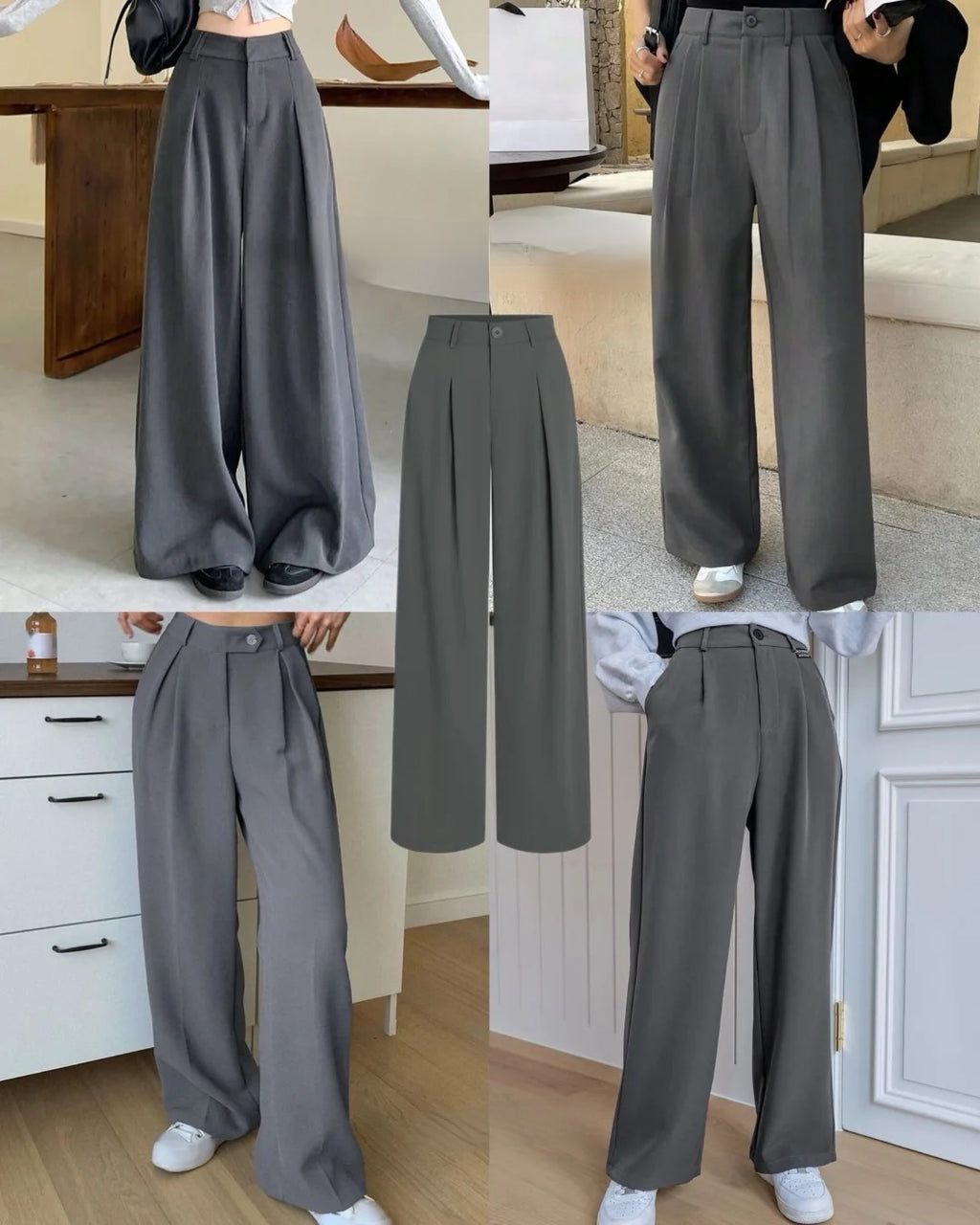 Charcoal Gray Formal Cotton Pants