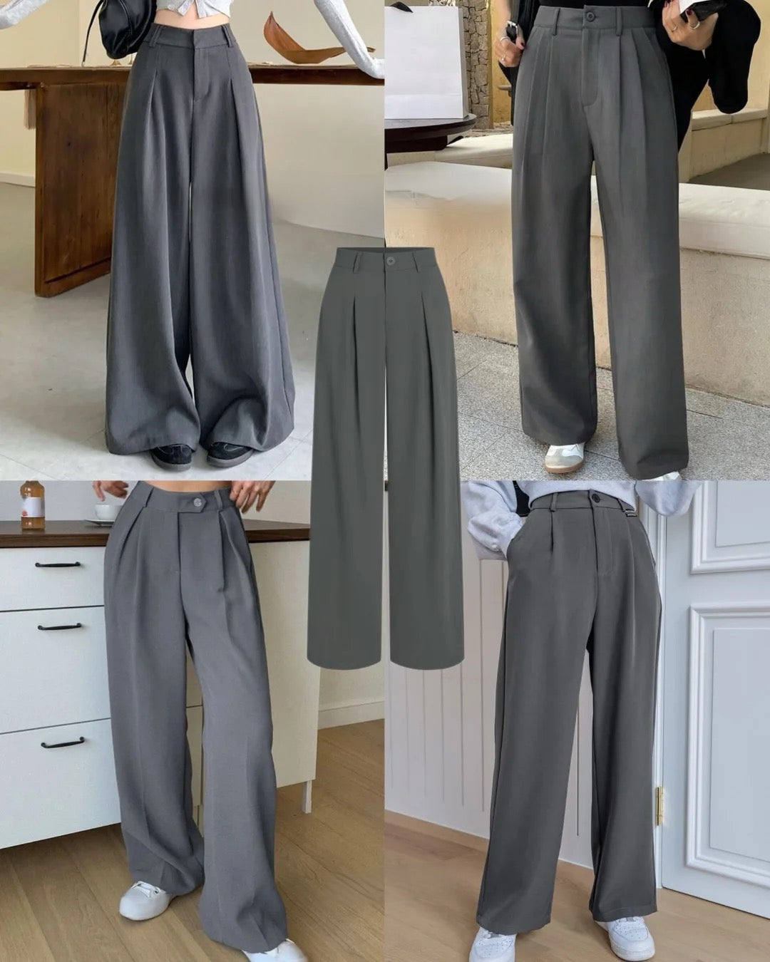 Charcoal Gray Formal Cotton Pants