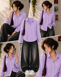 Lilac Button Down Shirt & Faded Ice-Blue Baggy Jeans.1